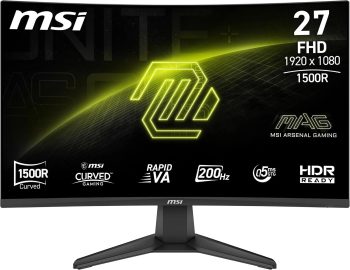msi MAG 276CFA E20 Monitor Gaming 27" FHD Curvo 1500R, Pannello Rapid VA 1920x1080, 200 Hz, 0,5 ms (GtG), HDR Ready, AMD FreeSync Premium, Eye Care,HDMI 2.0b, DP 1.2a, Design Frameless, VESA 100 mm