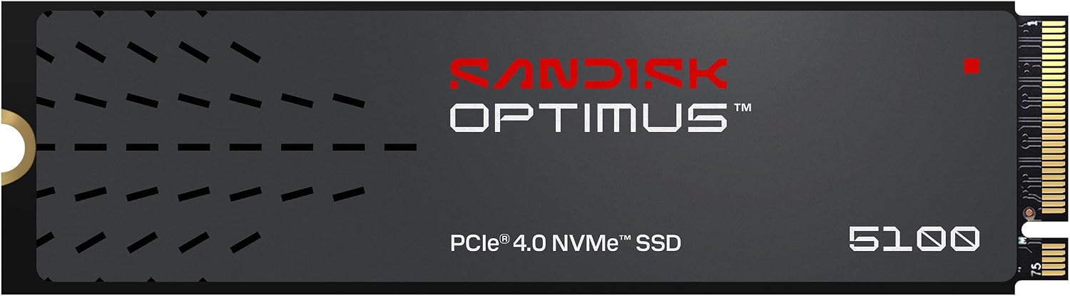 SANDISK Optimus 5100 NVMe SSD 1 TB (fino a 7.100/6.700MB/s velocità di lettura/scrittura, M.2 2280, PCIe 4.0x4)