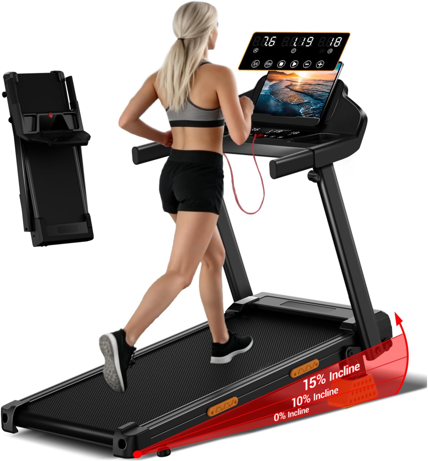 LONTEK Tapis Roulant Salvaspazio con Inclinazione