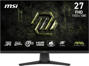 msi MAG 272F X24 – Monitor Gaming 27" FHD (1920×1080), Rapid IPS, 240 Hz, 0,5 ms, HDR Ready, AMD FreeSync Premium, AI Vision, Eye Care, HDMI 2.0b, DisplayPort 1.2a, Design frameless, VESA, Nero