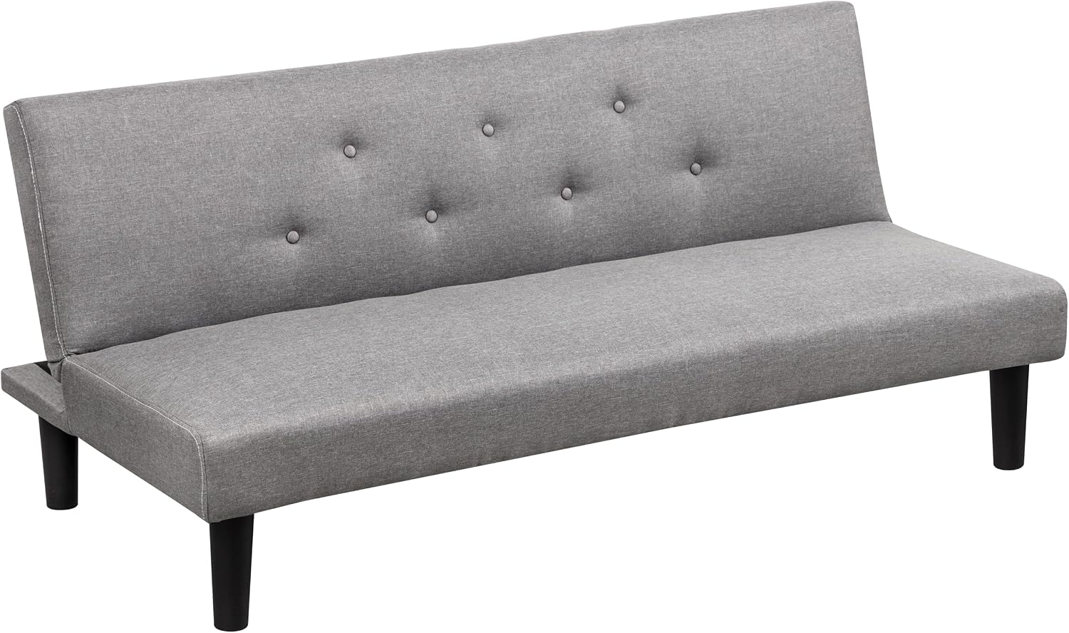 Baroni Home Divano Letto in Tessuto 3 Posti Trasformabile in Letto Imbottito, Divano Reclinabile con Gambe in Plastica da Salotto, Camera degli Ospiti, Apertura 93 cm, 167x70x77 cm, Grigio