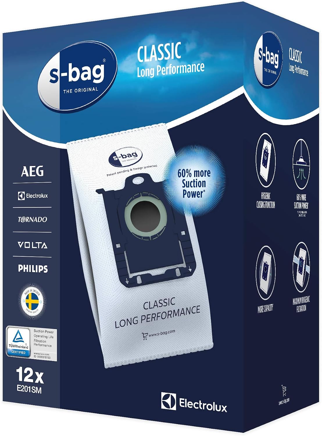 Electrolux E201Sm Sacchetto per Aspirapolvere, Bianco