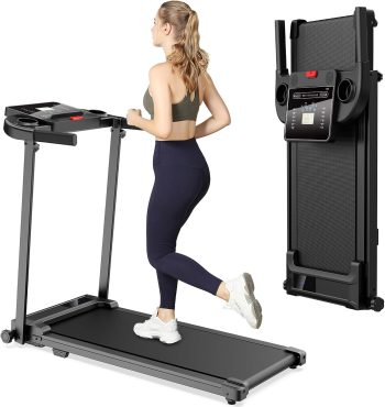 Zeporix Tapis Roulant Elettrico Salvaspazio Pieghevole - Economico Tapirulan da Casa Walking Pad 10 km/h Portatile Treadmill Professionale Tappeto Display per Camminare 12 Programmi