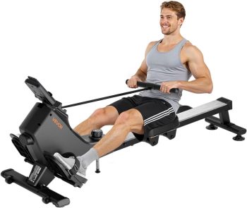 VEVOR Vogatore Magnetico, Resistenza Silenziosa Regolabile a 16 Livelli, Vogatore Pieghevole per la Casa, Capacità 158 kg, Vogatori Allenamento Aerobico con APP Bluetooth e Monitor LCD