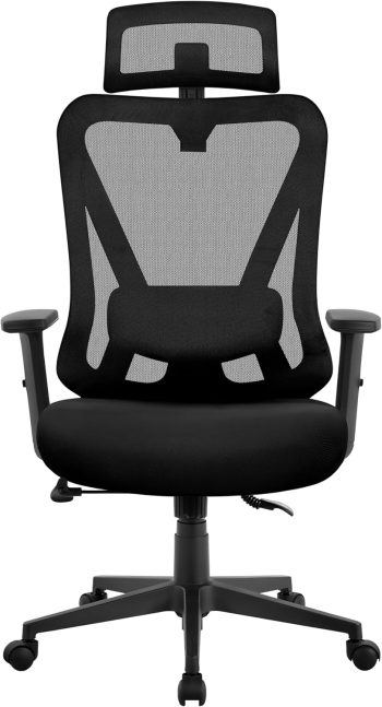 Yaheetech Poltrona/Sedia Ufficio Bloccabile Ergonomica Lombare Ruote Nera