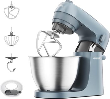 Kenwood Go Collection KZM35.000GY Planetaria con Design Salvaspazio, Impastatrice Compatta con Ciotola da 4L, 3 Strumenti di miscelazione, 6 Velocità, Alta solo 30cm, Maniglia, Potenza 800W, Storm Blu