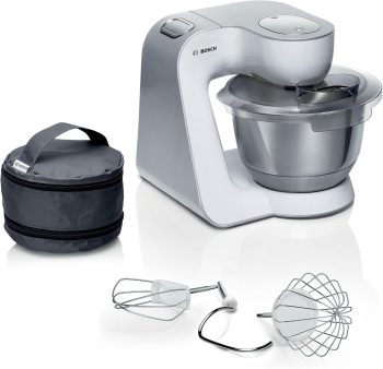 Bosch MUM58200 Impastatrice, 1000 Watt, Ciotola da 3,9 L, Bianco/Argento