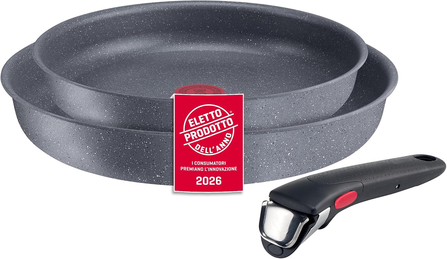 Lagostina Ingenio Mineralis, Set Pentole e Padelle Antiaderenti, 3 Pezzi