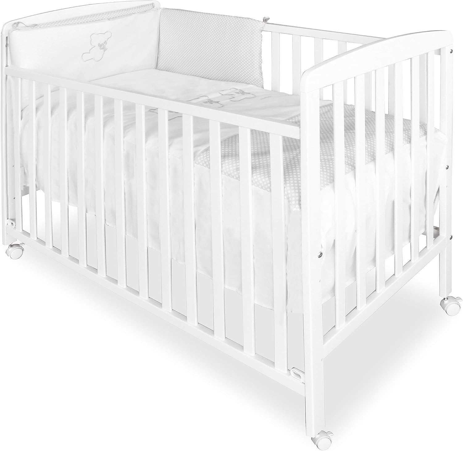 Asalvo 12371 - Culla di legno, 120 x 60 cm, Colore Bianco