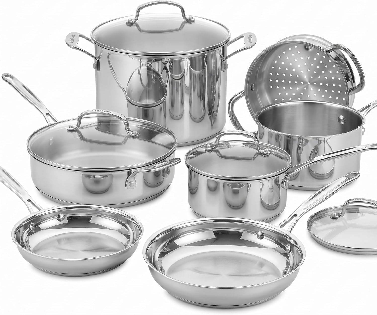 Cuisinart® Chef’s Classic™ Set pentole 11 pezzi | Fondo incapsulato | Induzione | Manici Cool Grip™ | Misure integrate | Lavastoviglie | Cottura uniforme | Acciaio inox
