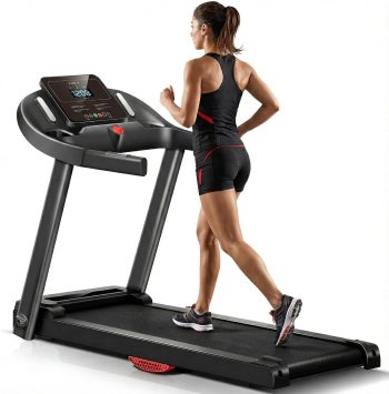 Tapis Roulant Salvaspazio 14km/h, Tapis Roulant Elettrico Pieghevole con Inclinazione 15%, Walking Pad Pieghevole da Casa, Motore Silenzioso 3.0 HP, Display LED, Portata 136 kg