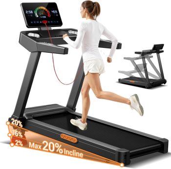 UMAY Tapis Roulant Salvaspazio con Pendenza, 14KM/H,3.5HP
