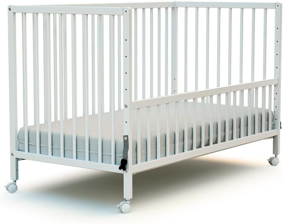 Webaby - Lettino neonato Cosleeping 60x120 cm LIO | Bianco | Legno massiccio | Dalla nascita | Regolabile in altezza | Letto a doghe o letto Cododo | Rete a doghe