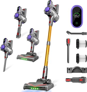 MONSGA Aspirapolvere Senza Fili 45KPA/550W/50Min, Anti-Groviglio