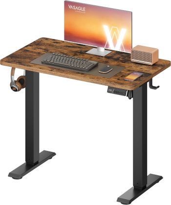 VASAGLE Scrivania Elettrica Regolabile in Altezza, 80x50x(72-120) cm