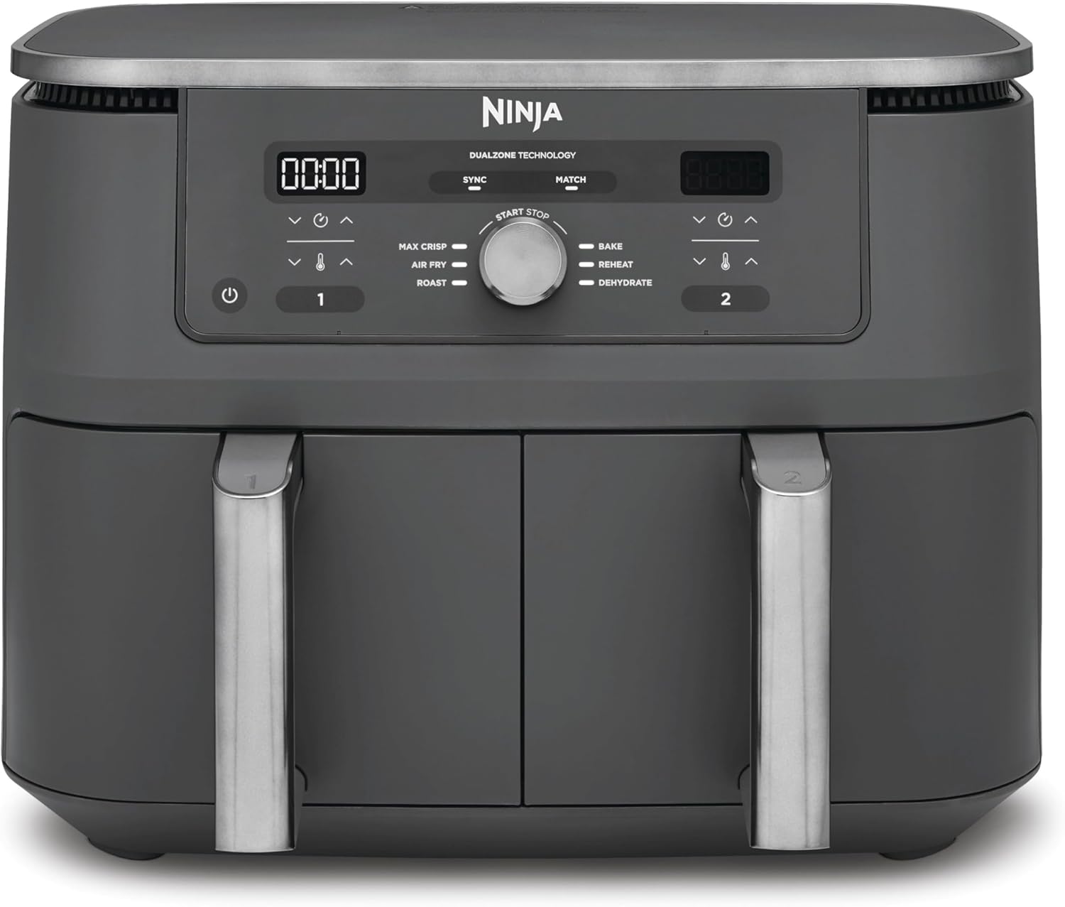 Ninja MAX Doppia Zona, Friggitrice ad Aria Digitale, Grigio/Piombo