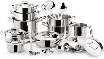 Lagostina Sfiziosa, Set di Pentole Acciaio Inox 18/10, 24 Pezzi