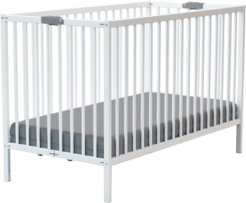Webaby - Lettino neonato/bambini pieghevole legno 60x120 Bianco FLEX - Faggio natural |124 x 64,5 x 81 cm|Lettino da viaggio|Faggio massello|Trasportabile