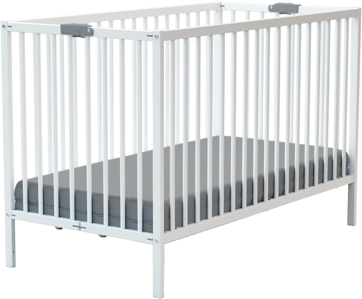 Webaby - Lettino neonato/bambini pieghevole legno 60x120 Bianco FLEX - Faggio natural |124 x 64,5 x 81 cm|Lettino da viaggio|Faggio massello|Trasportabile