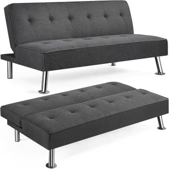 Yaheetech Divano Letto Divano Trasformabile in Letto Grigio Scuro