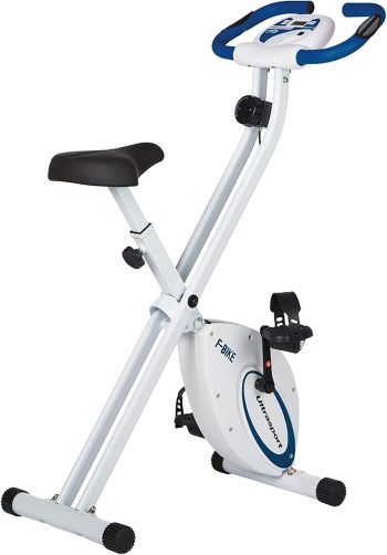 Ultrasport F-Bike Cyclette da Casa Pieghevole - Cyclette Pieghevole da Casa con Sella Extra Confortevole, Computer di Allenamento e Sensori delle Pulsazioni, Cyclette da Camera
