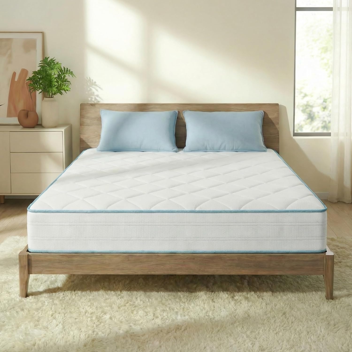 Sleephome Materasso Matrimoniale 160x190 h 20 cm Molle Insacchettate e Memory Lite Vaniglia - Ortopedico, Sostegno Dinamico, Stabilità di Coppia - Made in Italy