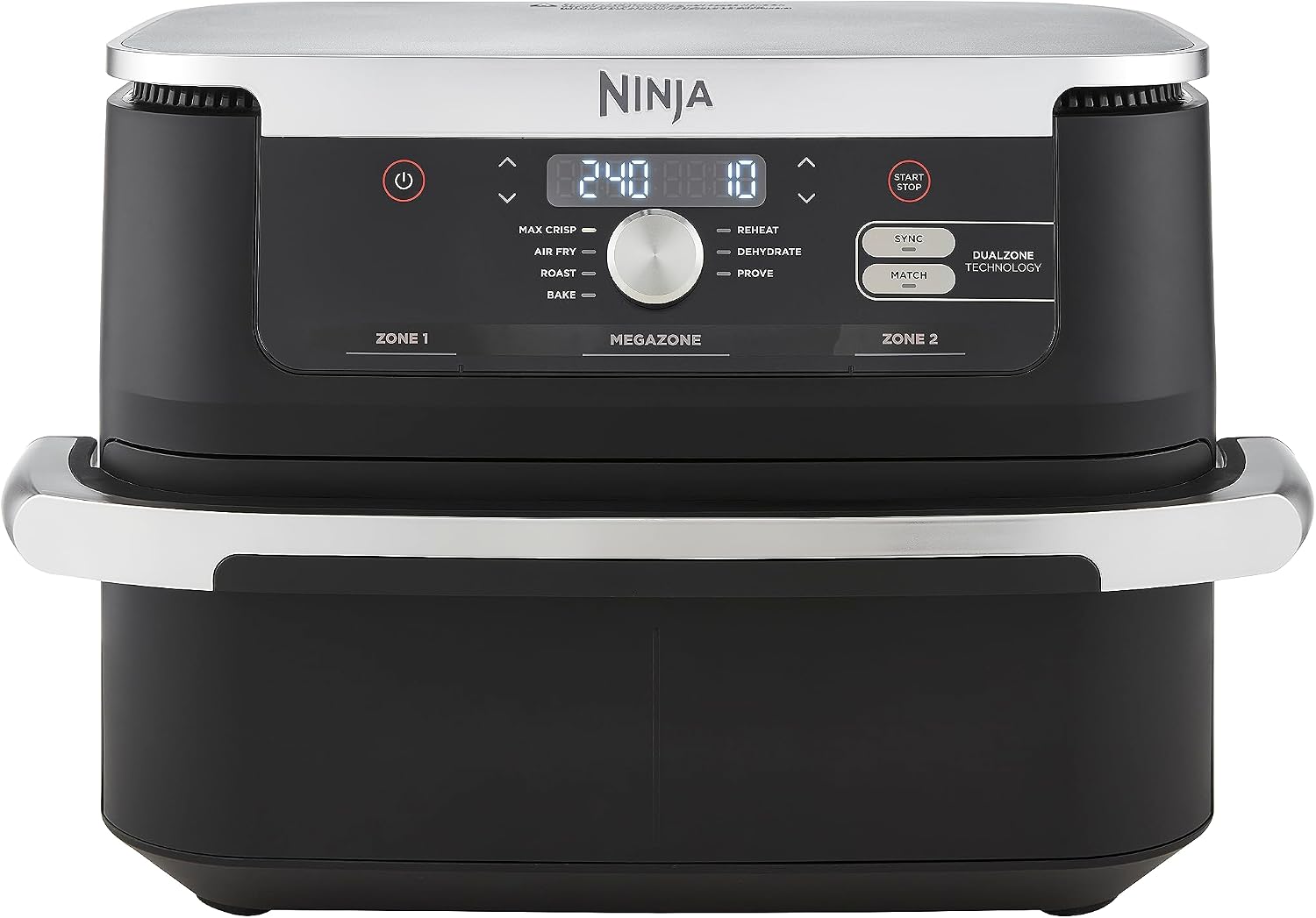 Ninja Foodi FlexDrawer, Friggitrice ad Aria Ampia, Doppia Zona, 10,4L, Nero
