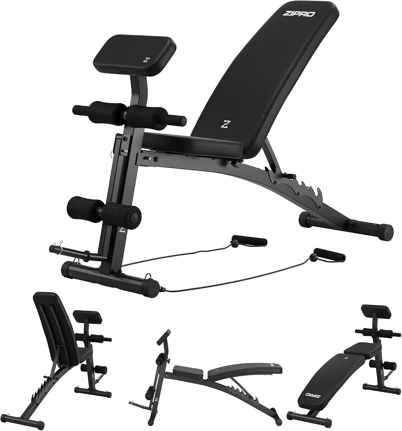 ZIPRO Panca Pieghevole Multifunzionale per Allenamento - Sollevamento Pesi, Fitness, Sit Up - Attrezzi per Casa o Palestra