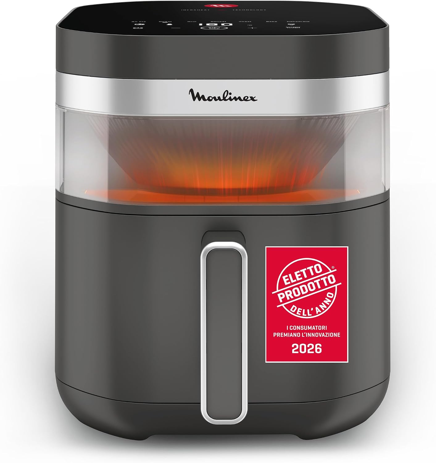 Moulinex Easy Fry Infrared, Friggitrice ad Aria 7L, Coal Grey, EZ832H