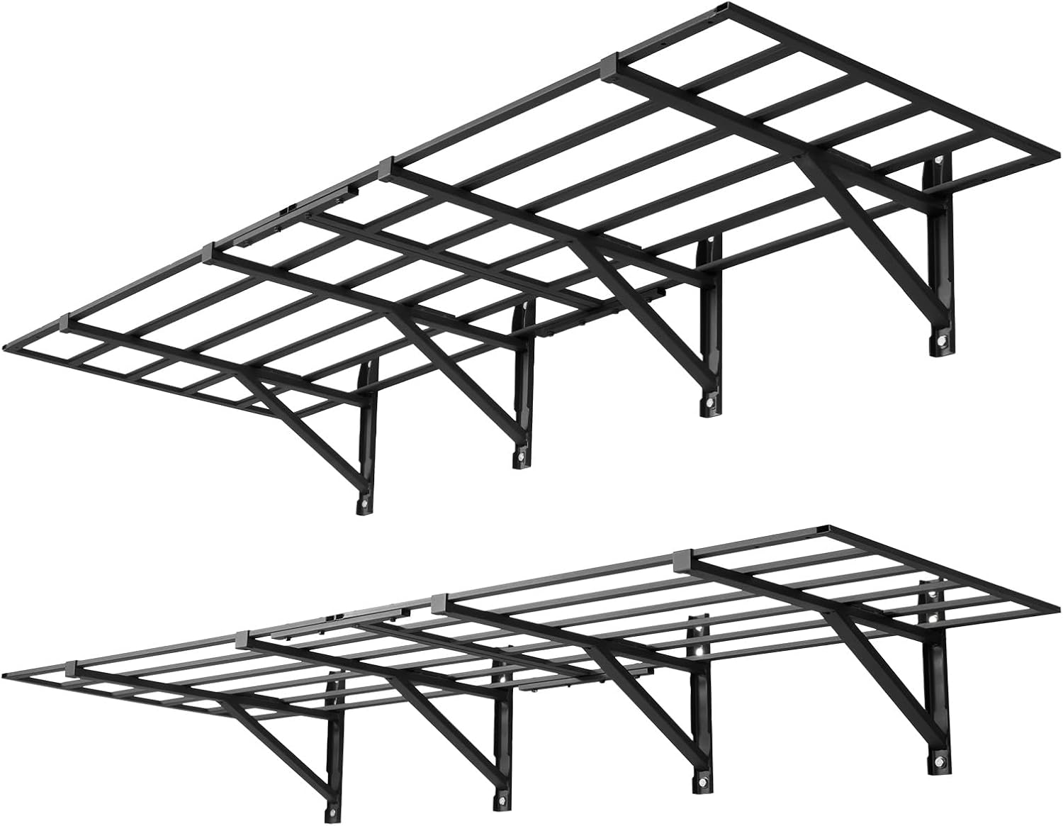 VEVOR Set di 2 Mensole da Parete per Garage, Scaffali da Muro per Garage a 2 Livelli, 61 x 182,8 cm, Scaffali Metallico Sospesi, Portata Totale di 725 kg, Soluzione Salvaspazio per Officina e Casa