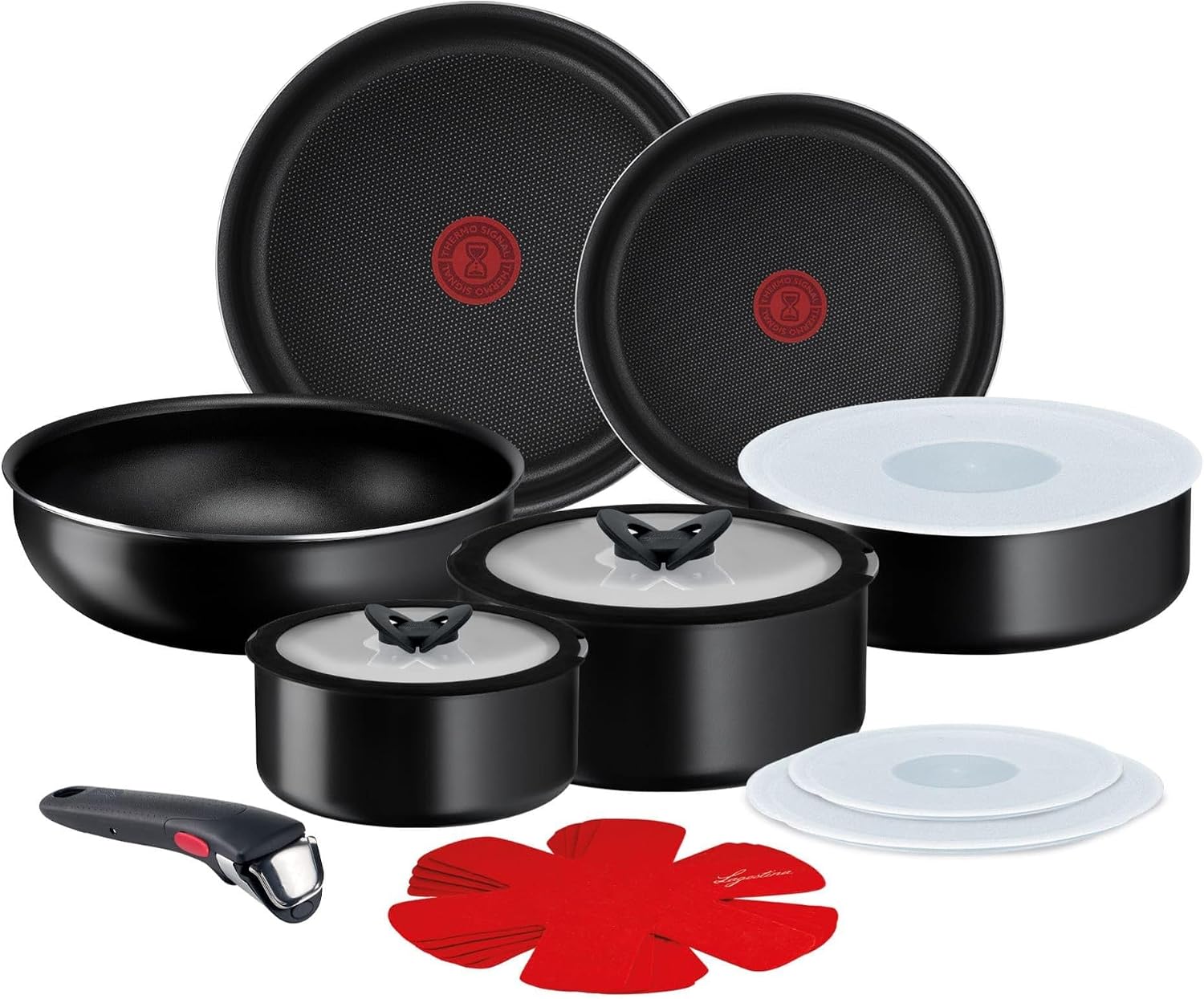 Lagostina Ingenio Essential Plus, Set Pentole, Alluminio, 17 Pezzi