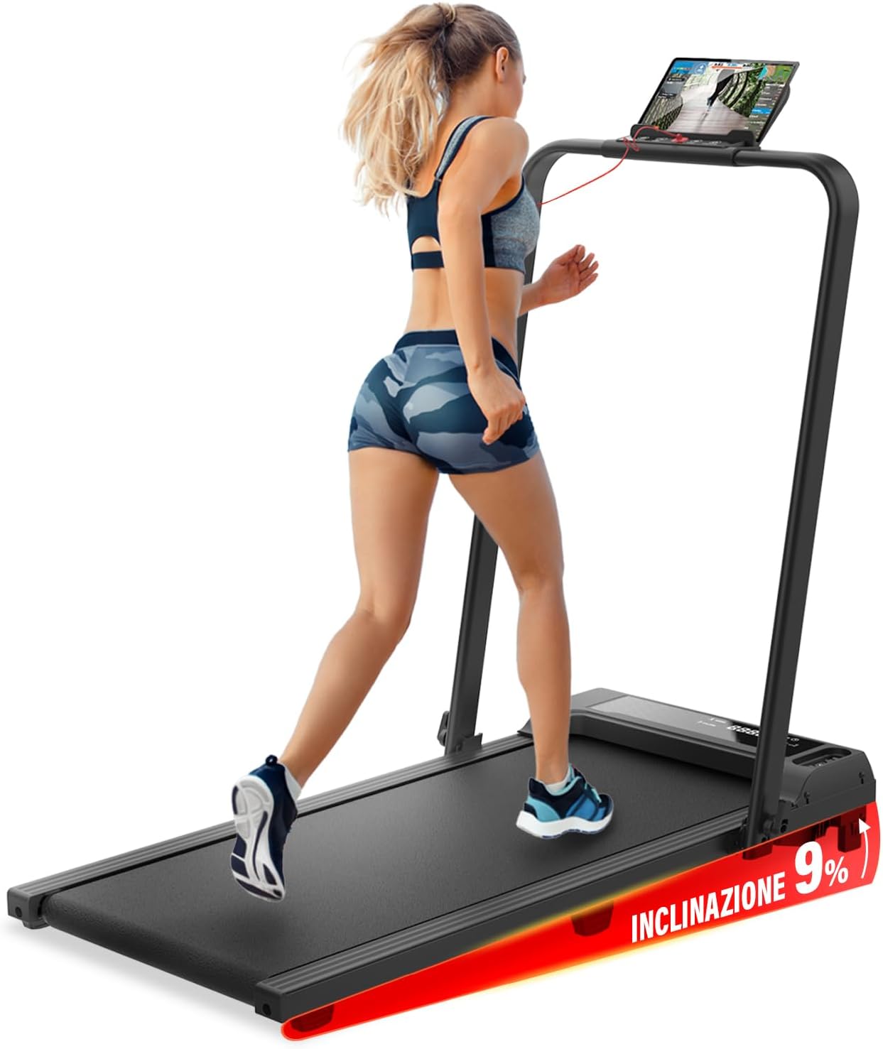 YM Tapis Roulant Salvaspazio 12 e 14 km/h, MARCHIO ITALIANO, Elettrico, Pieghevole, Telaio rinforzato, Programmi, Compatto per Casa e Ufficio, Your Move GARANZIA e ASSISTENZA ITALIA, Mod. 2026