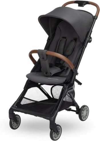 Bebeconfort Zephir, Passeggino Pieghevole da Viaggio, 0-4 Anni, fino a 22 kg, Passeggino Leggero (5,6 kg), Viaggio Aereo, Chiusura Compatta, Seduta Reclinabile, Cestello Portaoggetti, Mineral Graphite