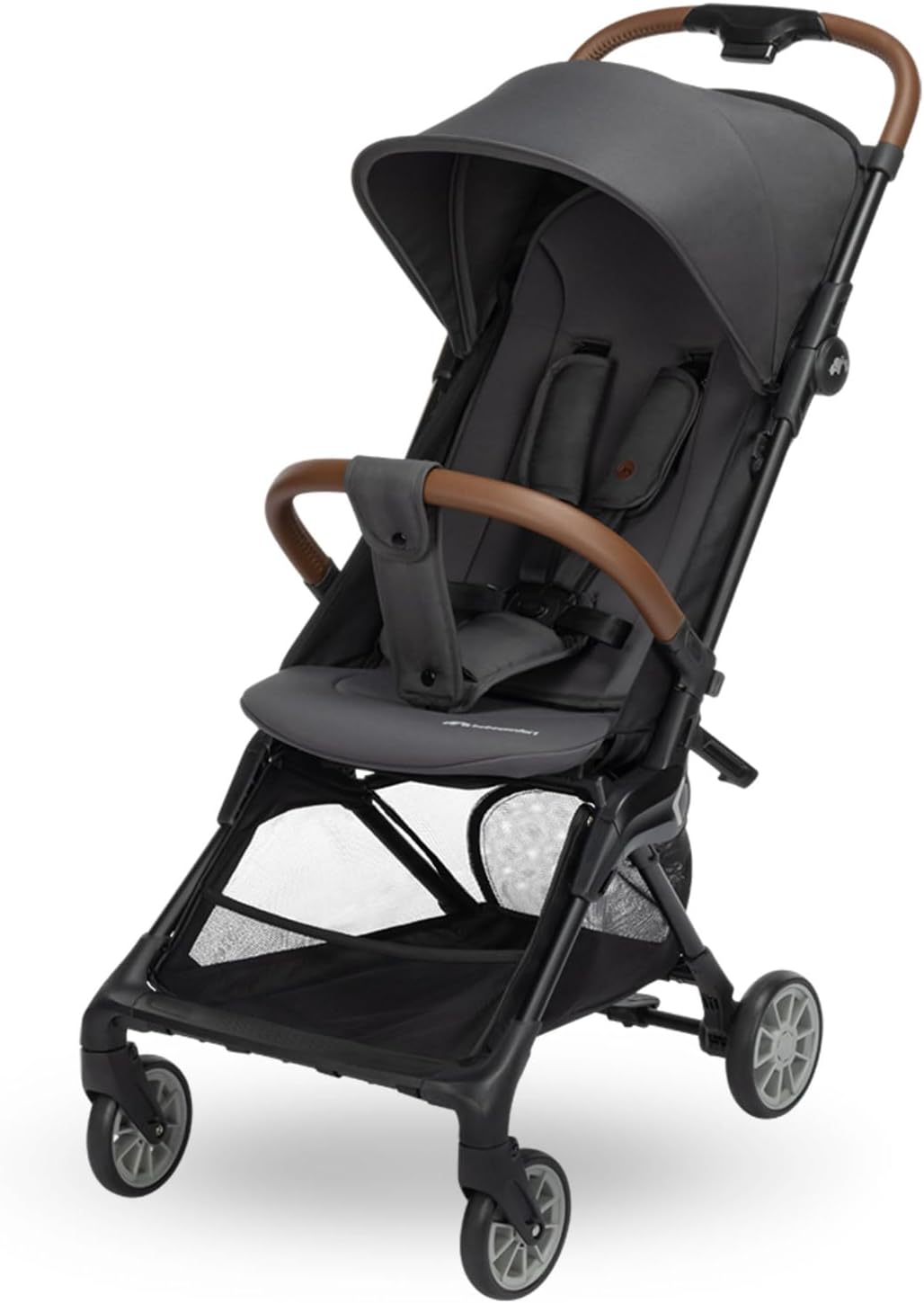 Bebeconfort Zephir, Passeggino Pieghevole da Viaggio, 0-4 Anni, fino a 22 kg, Passeggino Leggero (5,6 kg), Viaggio Aereo, Chiusura Compatta, Seduta Reclinabile, Cestello Portaoggetti, Mineral Graphite