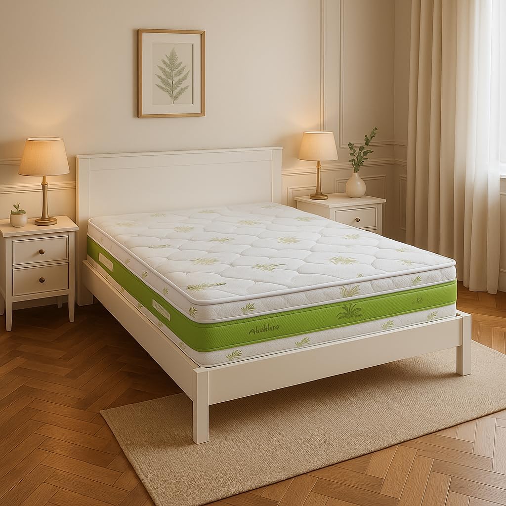 Ginflex Materasso Una Piazza e Mezza Waterfoam 120x200 H25 Tessuto Aloe Vera | Antiacaro - Anallergico - Antibatterico | 100% Made in Italy (Altezza: 25cm, 120x200)