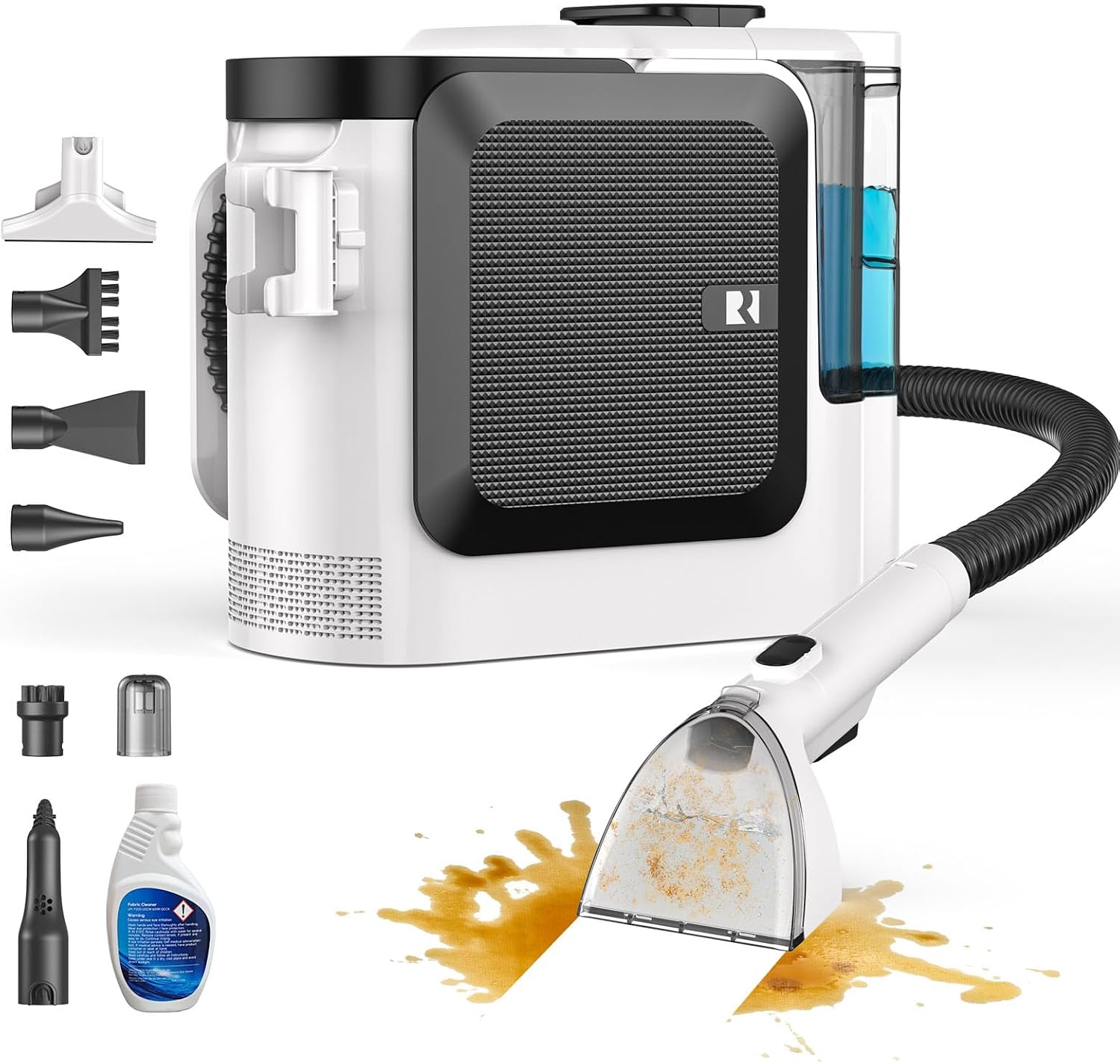 F1 Lavatappeti Aspirapolvere Tessuti Divani, Pulitore per Tappeti e Tappezzeria con Aspirazione, 600W+1200W Lava e Asciuga, 26kPa Potente Aspirazione, Serbatoio Doppio, Spazzola Autopulente