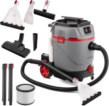 LEHMANN Primewash 2800 Lavatappeti 3 in 1, Aspirapolvere Lava Tappeti e Divani con Acqua Calda 60°C, Aspirazione Umido/Secco, Serbatoio 35 L, per Tessuti, Pavimenti e Vetri, Grigio