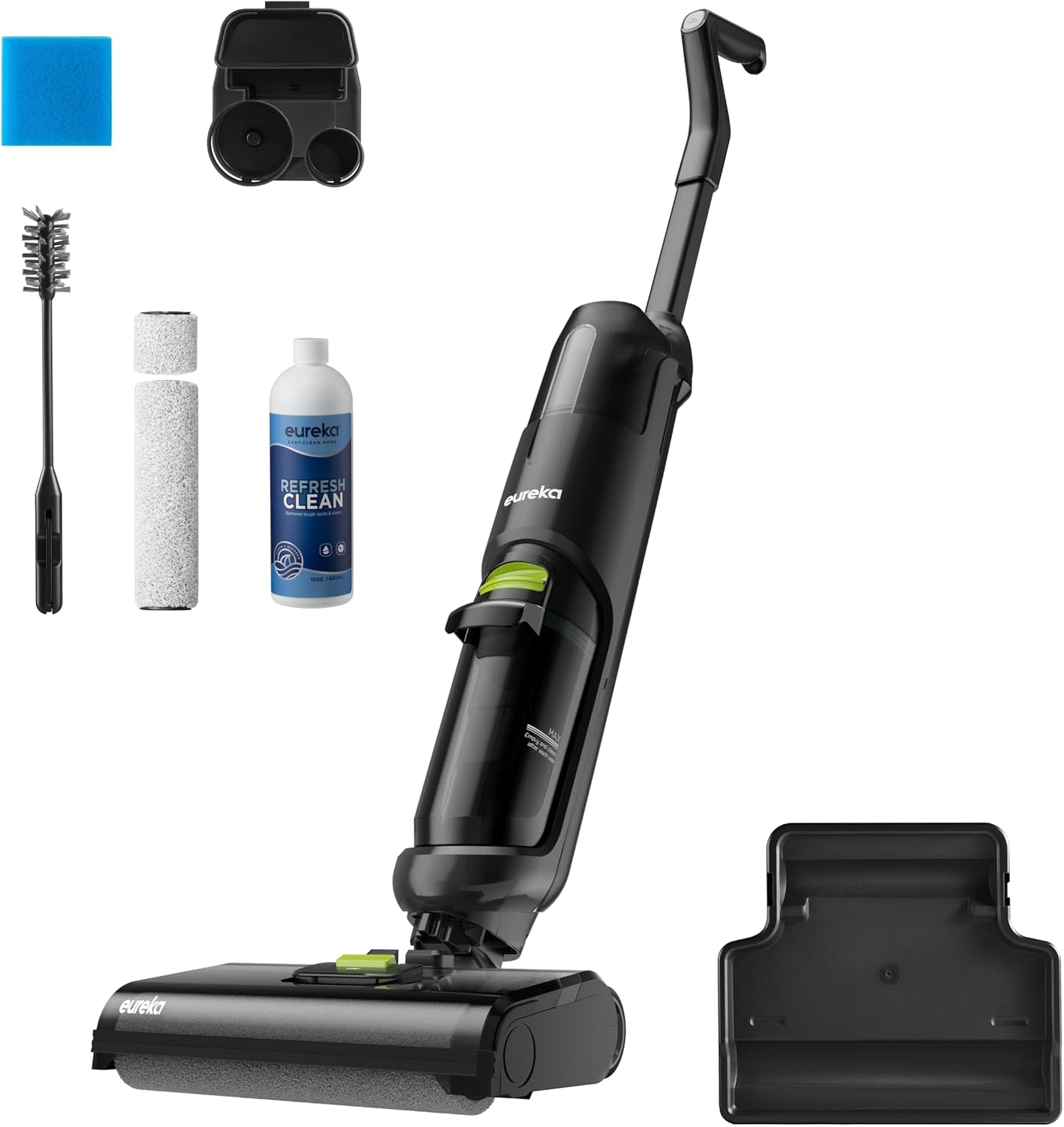 EUREKA NEW400 Lavapavimenti Senza Fili, Aspira e Lava in un Passaggio, 3,95kg Ultraleggero, Autopropulsione, 600ml+400ml Doppio Serbatoio, Batteria 2500mAh×6, Pavimento Asciutto 90%