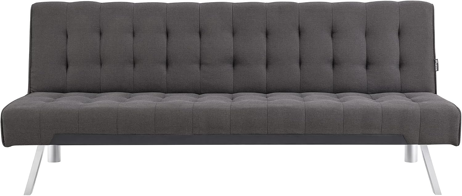 AVANTI TRENDSTORE Pedrilla - Divano elegante con funzione letto 1 piazza, in tessuto e disponibile nel colore grigio scuro, dimensioni: LAP 180x80x77 cm