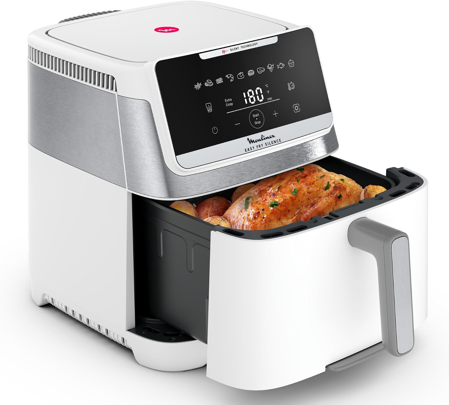 Moulinex Easy Fry Silence, Friggitrice Aria 7L, Bianco, EZ8421