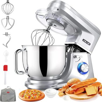 CHeflee 2000 W Impastatrice Planetaria Multifunzione Professionale,8 Litri Ciotola Inox,6 Velocità Pulse,Protezione di Sicurezza,Argento