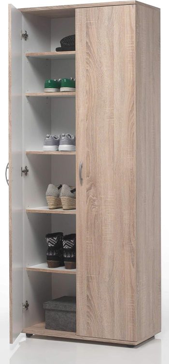AVANTI TRENDSTORE - Talento - Scarpiera in legno laminato con 2 ante a battente e 5 ripiani interni, disponibile in 2 colorazioni diverse. Dimensioni LAP 70x176x34 cm (Quercia Sonoma)