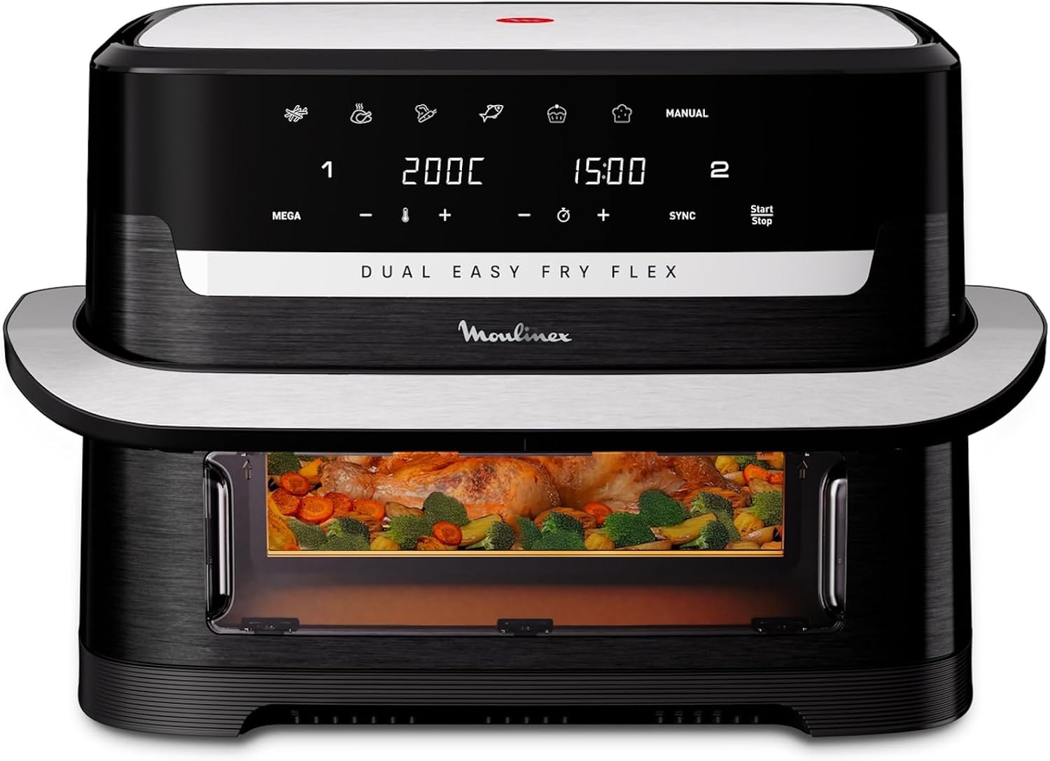 Moulinex Dual Easy Fry Flex, Friggitrice ad Aria 9L, EZ9228
