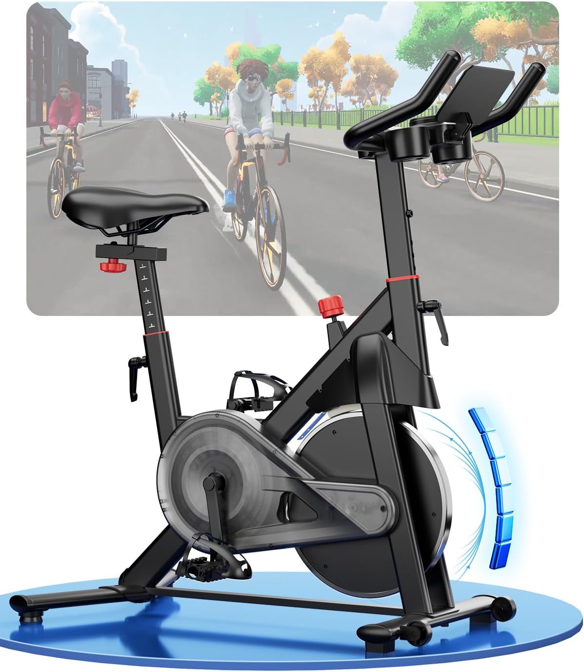 Copant Cyclette da Casa Professionale da Ciclismocon, Ciclette Resistenza Magnetica Regolabile, Bicicletta per Casa con Display Capacità di Peso 136 kg LCD e APP