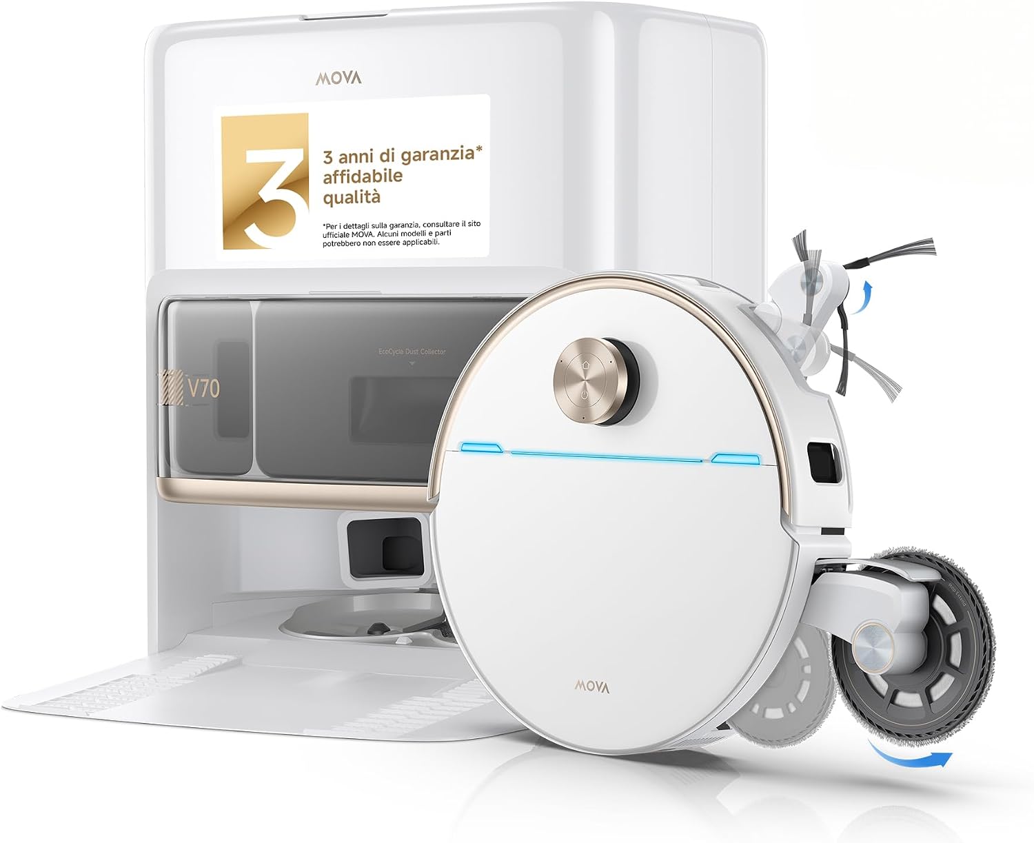 MOVA dreame V70 Ultra Complete Robot Aspirapolvere, Bianco