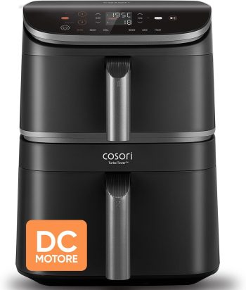Cosori Turbo Tower Friggitrice ad Aria 10,8 Litri, 2 DC Motori