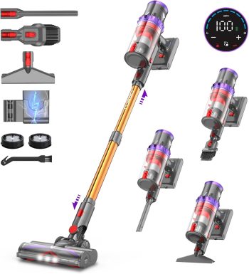 coovy SU7 Aspirapolvere senza Fili 580W/55000Pa/75Min Scopa Elettrica