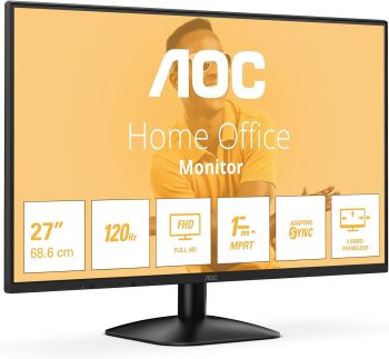 AOC 27B31H - Monitor Full HD da 27 pollici, 120 Hz, sincronizzazione adattiva dell'immagine 1920x1080, 1x D-Sub, 1x HDMI 1.4 nero, 27 inch FHD IPS, 100 Hz, No Altoparlanti