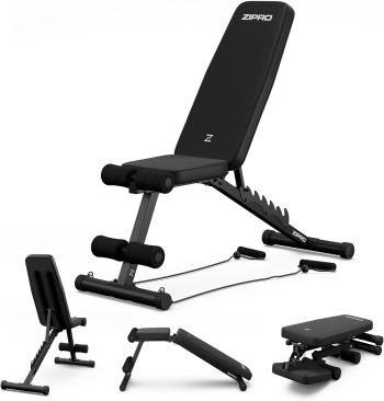 ZIPRO Panca Pieghevole Multifunzionale per Allenamento - Sollevamento Pesi, Fitness, Sit Up - Attrezzi per Casa o Palestra