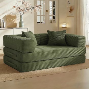 Vipbear Divano Letto 160cm, Divano Letto 2 Posti Componibile Boneless Couch